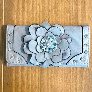 Grey Floral Wallet